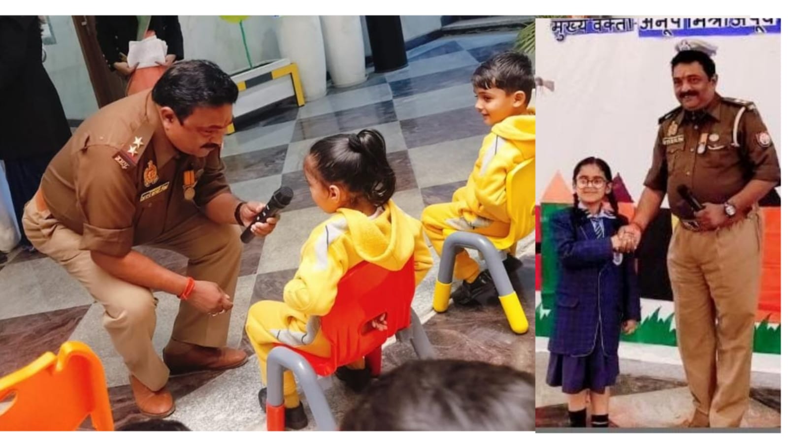 पुलिस अंकल से बच्चों ने की दोस्ती बोले हाऊ आर यू